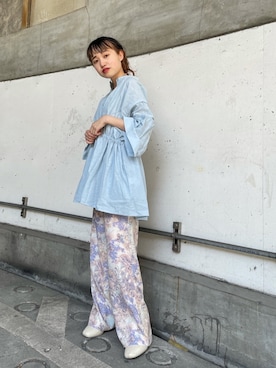 「カラーシャツ」｜aoiさん（レディース・149cm）の春コーディネート