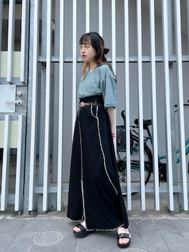 「黒スカート」｜aoiさん（レディース・149cm）の春コーディネート