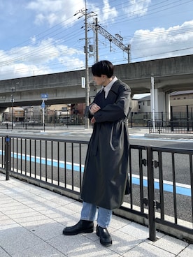 「Levi's」｜「アイテム（トレンチコート）」を使った、Tさん（メンズ・176cm）の冬コーディネート