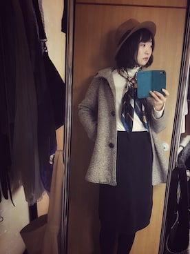 「LAUTREAMONT（ロートレアモン）のアイテム（ダウンジャケット/コート）」を使った、ふみかさん（レディース・164cm）の冬コーディネート
