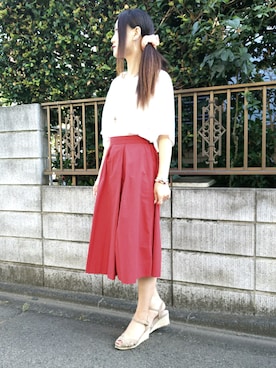 「Cutie Blonde（キューティーブロンド）のアイテム」を使った、おるたんさん（レディース・162cm）の夏コーディネート