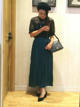「夏秋ミックス」｜「アイテム（パンプス）」を使った、おるたんさん（レディース・162cm）の夏コーディネート