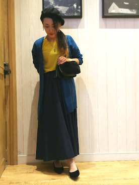「新作」｜「アイテム（ハンチング/ベレー帽）」を使った、おるたんさん（レディース・162cm）の秋コーディネート