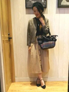 「ドレスキップ」｜「アイテム（ハンチング/ベレー帽）」を使った、おるたんさん（レディース・162cm）の秋コーディネート