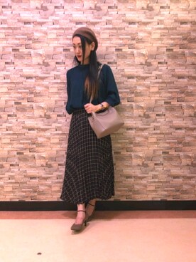 「ドレスキップ」｜「アイテム（ハンチング/ベレー帽）」を使った、おるたんさん（レディース・162cm）の秋コーディネート