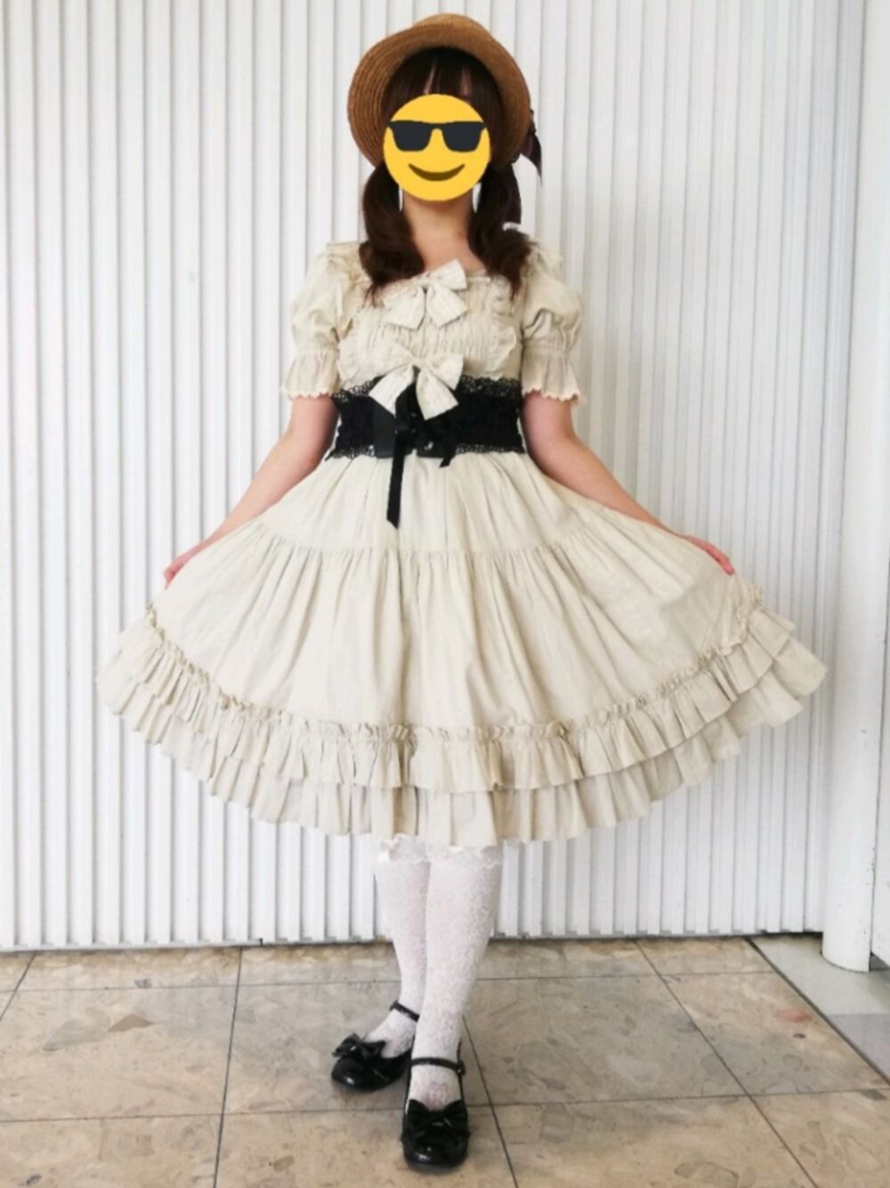 「大人ロリィタ、ロリィタ、ロリータファッション」｜「victorian maidenのアイテム（ワンピース、ベージュ系）」を使った、ふじこさん（レディース・155cm）の夏コーディネートの1枚目の写真