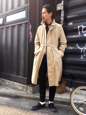 「ブラック」｜「アイテム（その他アウター）」を使った、takuma_suzukiさん（メンズ・183cm）の春コーディネート