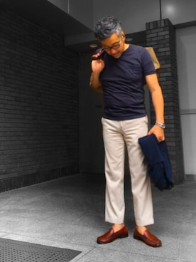 「HERMES」｜「アイテム（ブルゾン）」を使った、つさん（メンズ・178cm）の夏コーディネート