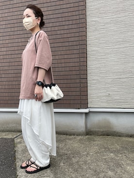 「JIL SANDER（ジルサンダー）のDRAWSTRING SM CROSSBODY（ショルダーバッグ）」を使った、Milyさん（レディース・157cm）の春コーディネート