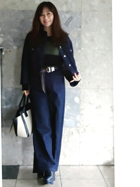 「DRIES VAN NOTEN（ドリスヴァンノッテン）のアイテム（デニムジャケット）」を使った、ヨウコさん（レディース・161cm）の春コーディネート