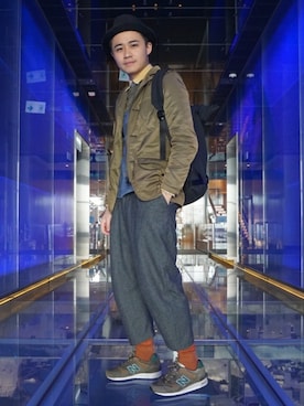 「initial（イニシャル）のアイテム（ジャケット/アウター）」を使った、DERRICK CHEUNGさん（メンズ・165cm）の春コーディネート