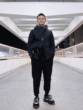 「initial（イニシャル）のアイテム（ジャケット/アウター）」を使った、DERRICK CHEUNGさん（メンズ・168cm）の冬コーディネート