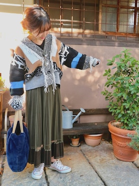 「CONVERSE（コンバース）のconverse（コンバース） ALL STAR OX（オールスターOX）（スニーカー）」を使った、pirochanさん（レディース・144cm）の秋コーディネート