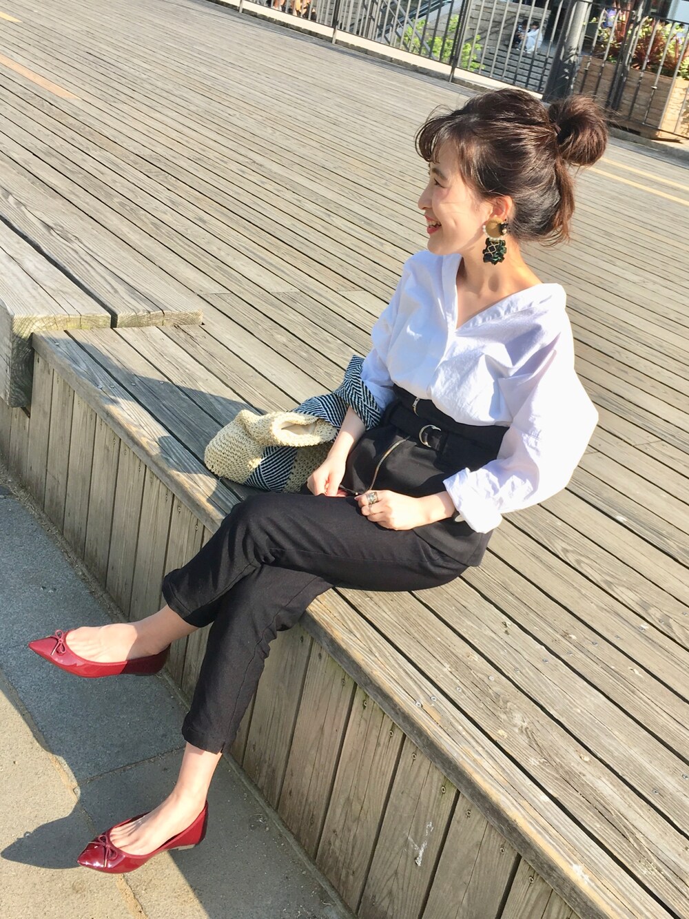 「プチプラコーデ、低身長、シャツ、パンツスタイル、GU、プチプラ」｜「別ショット📷💥のアイテム（その他、その他）」を使った、pirochanさん（レディース・144cm）の春コーディネートの1枚目の写真