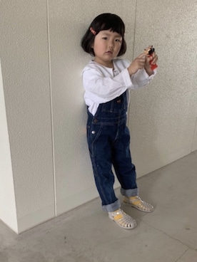 「ブラウスコーデ」｜「アイテム（オールインワン・サロペット）」を使った、can91さん（キッズ・100cm）の春コーディネート