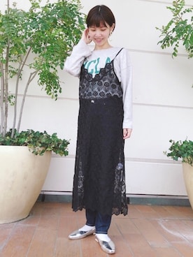 「H&M（エイチ・アンド・エム）のアイテム（スウェット）」を使った、テラスモール湘南さん（レディース・163cm）の春コーディネート