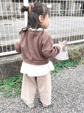 「DAISO（DAISO）のアイテム（アクセサリー）」を使った、Ｒ＆Ａさん（キッズ・80cm）の秋コーディネート