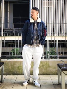 「URBAN RESEARCH（アーバンリサーチ）のアイテム（ミリタリージャケット）」を使った、joyoshidaさん（メンズ・182cm）の秋コーディネート