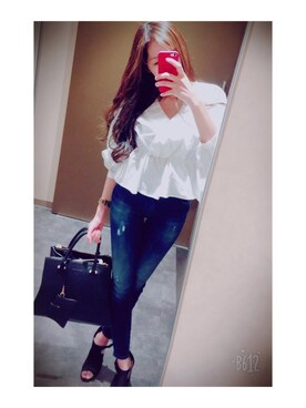 「SUPERMAN（スーパーマン）のアイテム」を使った、akiさん（レディース・153cm）の春コーディネート