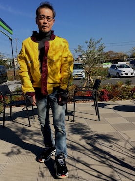 「JOHN LAWRENCE SULLIVAN（ジョンローレンスサリバン）のアイテム（MA-1）」を使った、tomoki さん（メンズ・167cm）の冬コーディネート