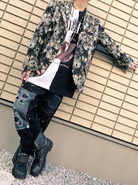 「アイテム（Tシャツ/カットソー、その他）」を使った、☮NAYUT∀卍さん（メンズ・168cm）の冬コーディネート