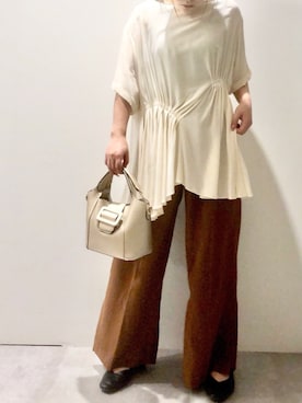 「YECCA VECCA（イェッカヴェッカ）のアイテム（パンツ）」を使った、m a iさん（レディース・156cm）の夏コーディネート