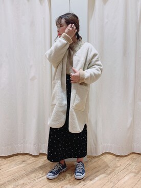 「CONVERSE（コンバース）のconverse（コンバース） ALL STAR OX（オールスターOX）（スニーカー）」を使った、コナさん（レディース・150cm）の秋コーディネート