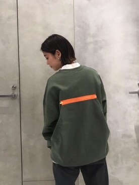 「MONKEY TIME（モンキータイム）のアイテム（スウェット）」を使った、仲西 未来さん（レディース・152cm）の春コーディネート