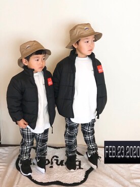 「XLARGE（エクストララージ）のアイテム（ジャケット/アウター）」を使った、nozoharuさん（キッズ・90cm）の冬コーディネート