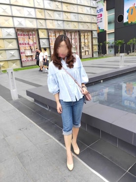 「BRAPPERS（ブラッパーズ）のアイテム」を使った、 NiniLiuさん（レディース・157cm）の夏コーディネート