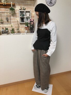 「AS KNOW AS」｜「アイテム（パンツ）」を使った、utanaさん（レディース・157cm）の秋コーディネート