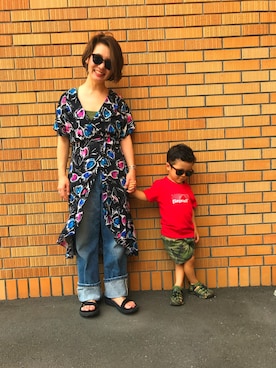 「アイテム（シャツワンピース）」を使った、y...maiさん（レディース・157cm）の夏コーディネート