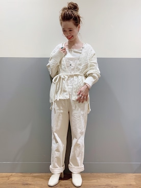 「SOMETHING（サムシング）のアイテム（オールインワン・サロペット）」を使った、y...maiさん（レディース・157cm）の春コーディネート