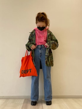 「Maison Margiela（メゾンマルジェラ）のアイテム（ブーツ）」を使った、y...maiさん（レディース・157cm）の春コーディネート