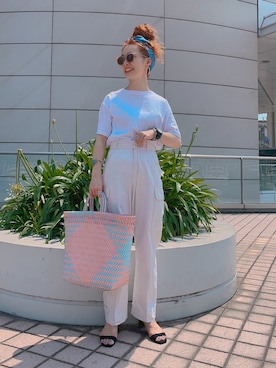「アイテム（カーゴパンツ）」を使った、y...maiさん（レディース・157cm）の夏コーディネート