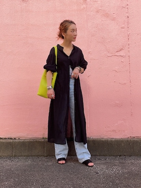 「アイテム（シャツワンピース）」を使った、y...maiさん（レディース・157cm）の夏コーディネート