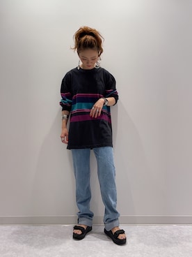 「Levi's」｜「アイテム（サンダル）」を使った、y...maiさん（レディース・157cm）の夏コーディネート