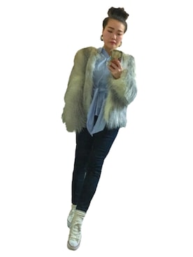 「CONVERSE（コンバース）のCONVERSE CVS ALLSTAR OX（スニーカー）」を使った、なめまるさん（レディース・156cm）の冬コーディネート