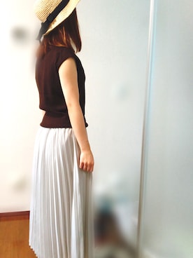 「H&M（エイチ・アンド・エム）のアイテム（ハット）」を使った、まぁむさん（レディース・156cm）の春コーディネート