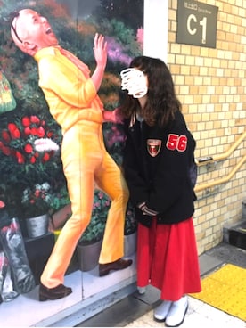 「シルバーシューズ」｜「アイテム（スタジャン）」を使った、rinさん（レディース・155cm）の春コーディネート