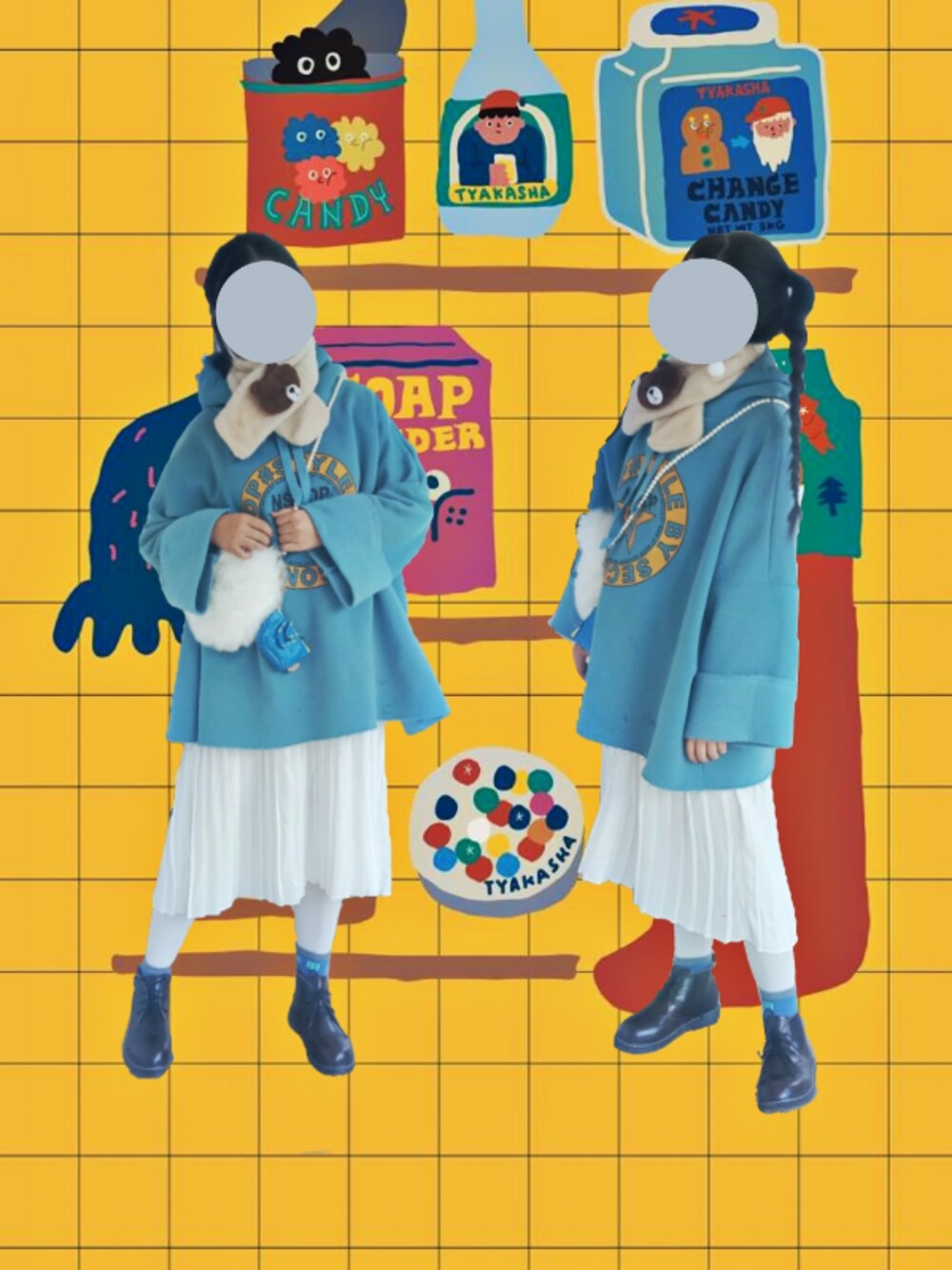 「嘿山姥姥のアイテム（ショルダーバッグ、ホワイト系）」を使った、大脑袋瓜儿章章さん（レディース・163cm）の春コーディネートの1枚目の写真