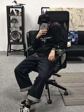 「DOUBTFUL AS DOUBLE(R)（ダウトフルアズダブル）のアイテム」を使った、iam豆腐さん（メンズ・180cm）の冬コーディネート