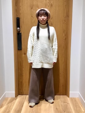 「coen（コーエン）のアイテム（帽子）」を使った、coen ユウキさん（レディース・148cm）の冬コーディネート