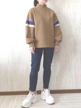 「Simplicite（サンプリシテ）のアイテム（スウェット）」を使った、pote☁️さん（レディース・146cm）の冬コーディネート