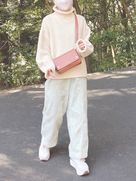 「MILKFED.（ミルクフェド）のアイテム（バッグ、ブラウン系）」を使った、pote☁️さん（レディース・147cm）の冬コーディネート
