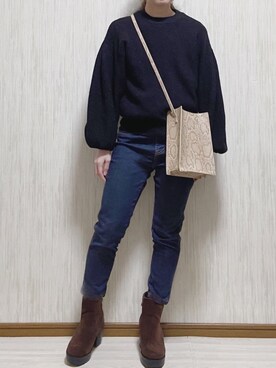 「LAKOLE（ラコレ）のアイテム（バッグ、その他）」を使った、pote☁️さん（レディース・147cm）の春コーディネート
