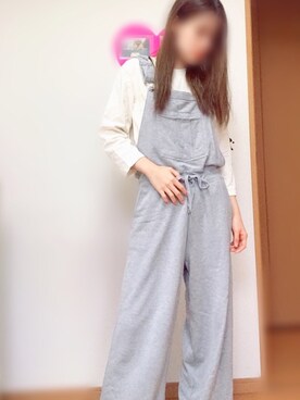 「Rodeo Crowns（ロデオクラウンズ）のアイテム（オールインワン・サロペット）」を使った、おこげさん（レディース・162cm）の秋コーディネート