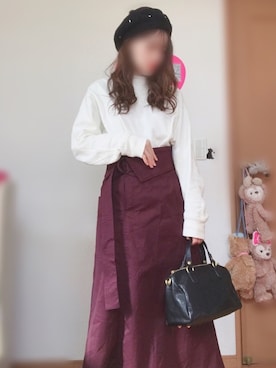 「UNIQLO U」｜「アイテム（帽子）」を使った、おこげさん（レディース・162cm）の秋コーディネート