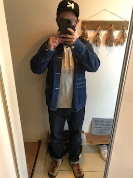 「URBAN RESEARCH（アーバンリサーチ）のアイテム（カバーオール）」を使った、よっちゃんさん（メンズ・171cm）の冬コーディネート