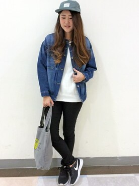 「LBC（エルビーシー）のアイテム（ブルゾン）」を使った、HARUさん（レディース・156cm）の冬コーディネート